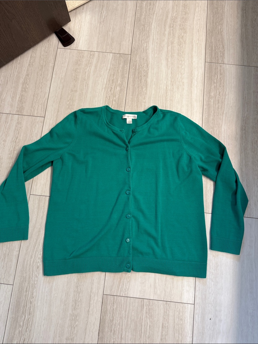 Christopher & Banks Green Crewneck Button Cardigan xl
